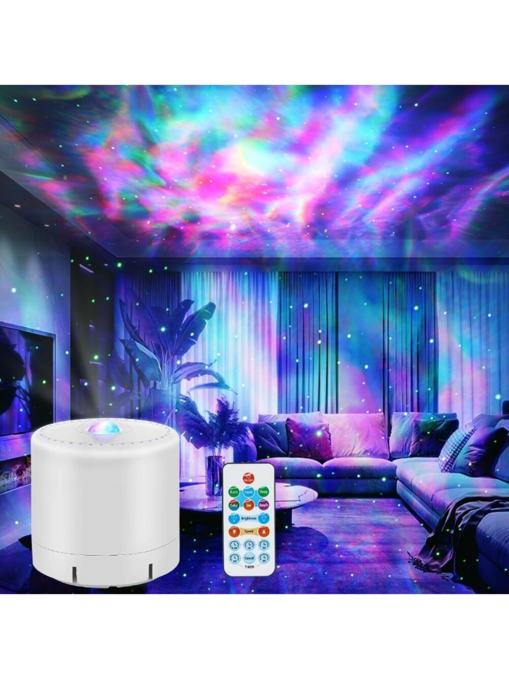 Star Projector with Timer & Remote Control - Galaxy Night Light for Bedroom